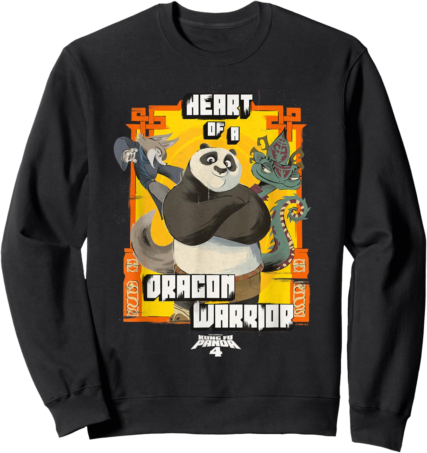 Kung Fu Panda 4 Heart Of A Dragon Warrior Vintage Portrait Sweatshirt - Sweatshirt | Black