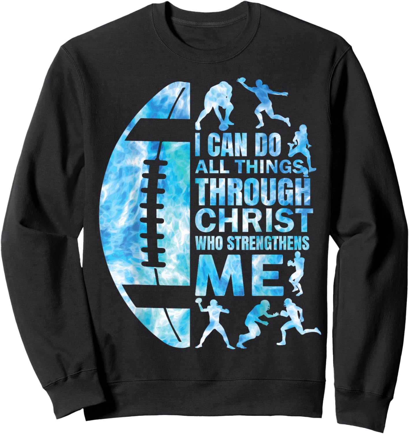 Football-Shirt Christian Women Boys Men Christ Religious Sweatshirt - Sweatshirt | Black
