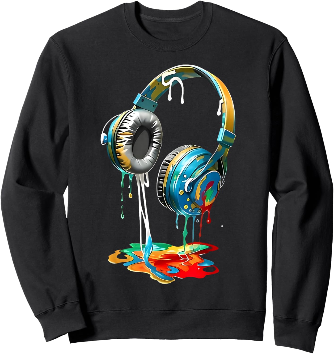 Colorful Headphones Music Lover Gifts Musican Music DJs Sweatshirt - Sweatshirt | Black