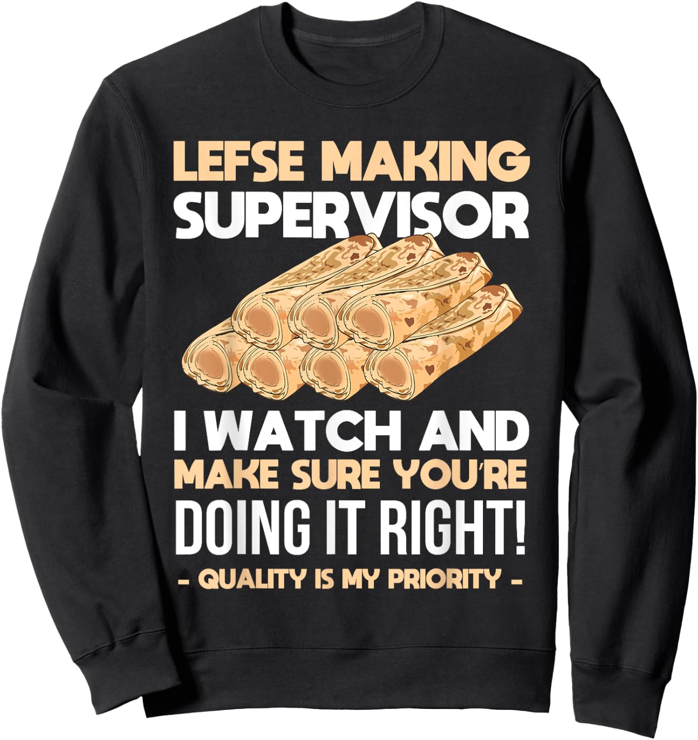 Lefse Master Funny Lefse Sweatshirt - Sweatshirt | Black