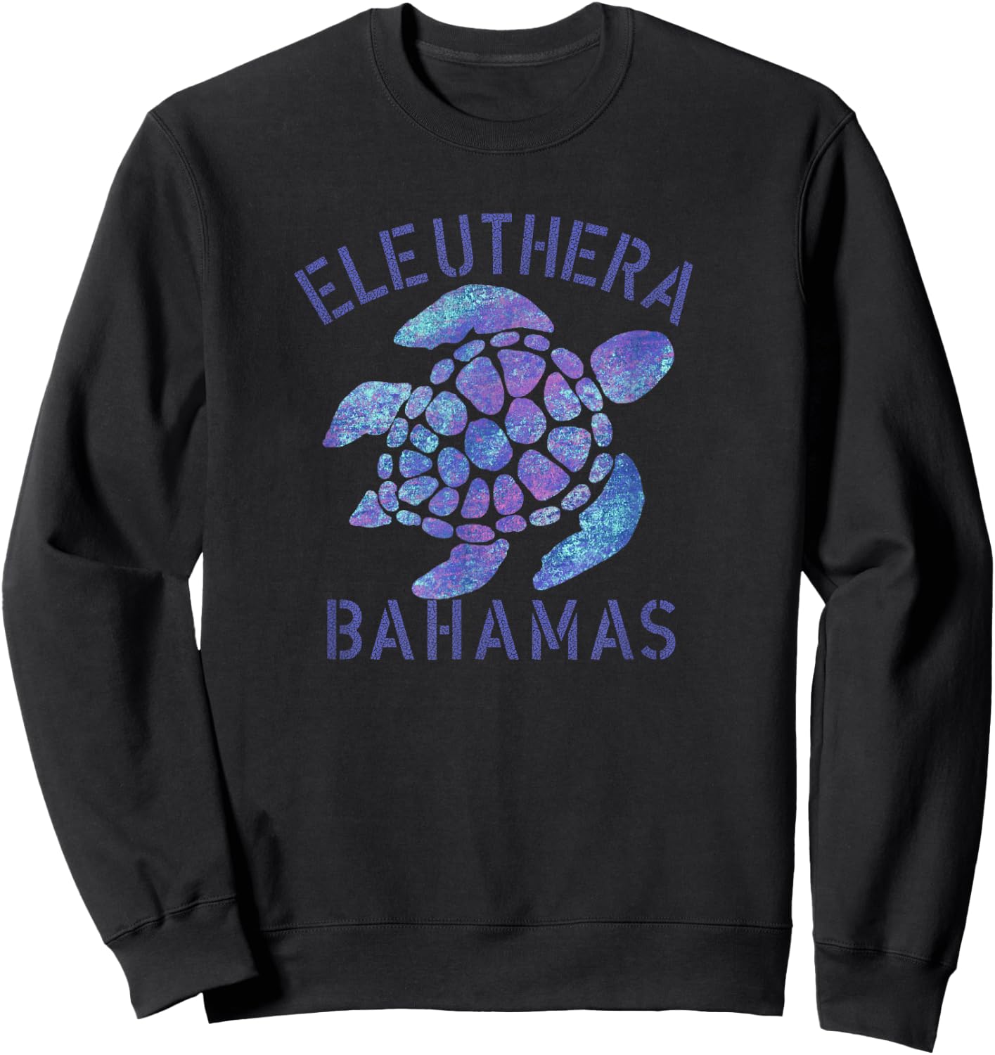 Eleuthera, Bahamas Beach Design / Tribal Turtle Gift Sweatshirt - Sweatshirt | Black