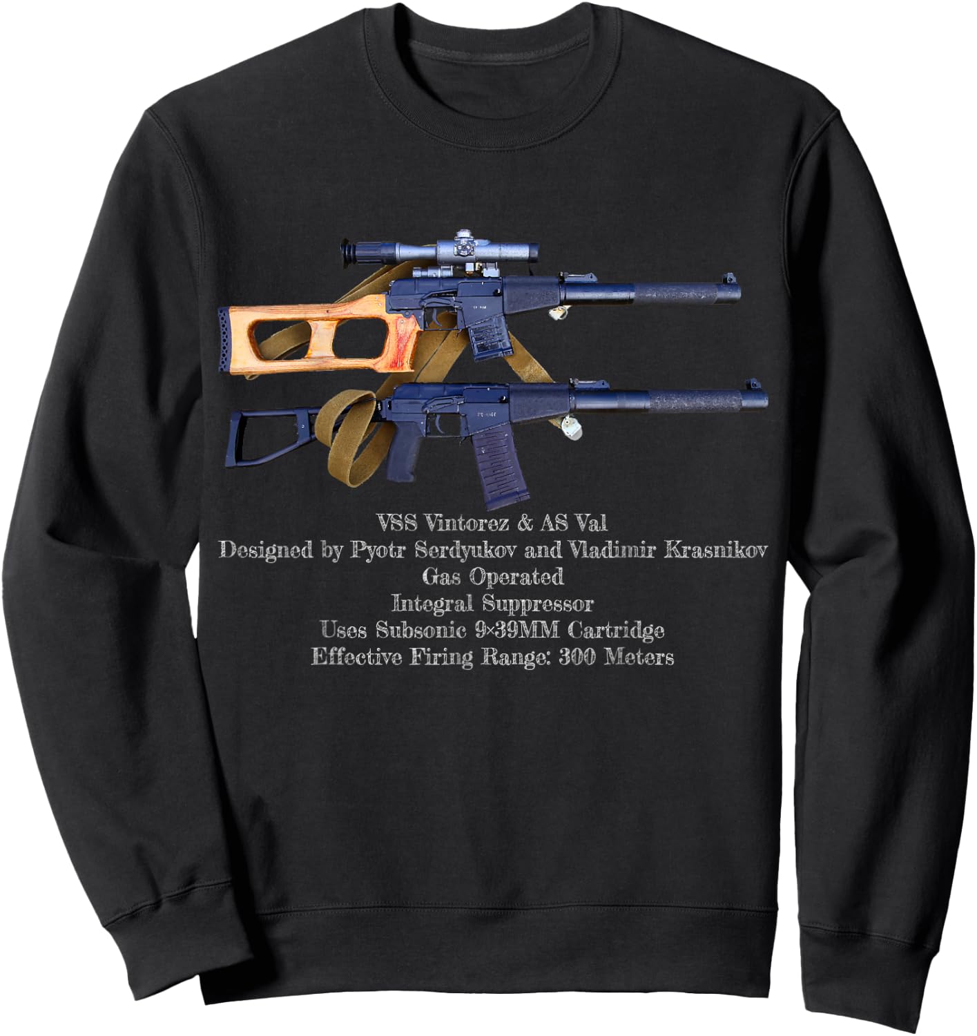 VSS Vintorez Russian Sniper Rifle Gun Scope Specs Gift Sweatshirt - Sweatshirt | Black