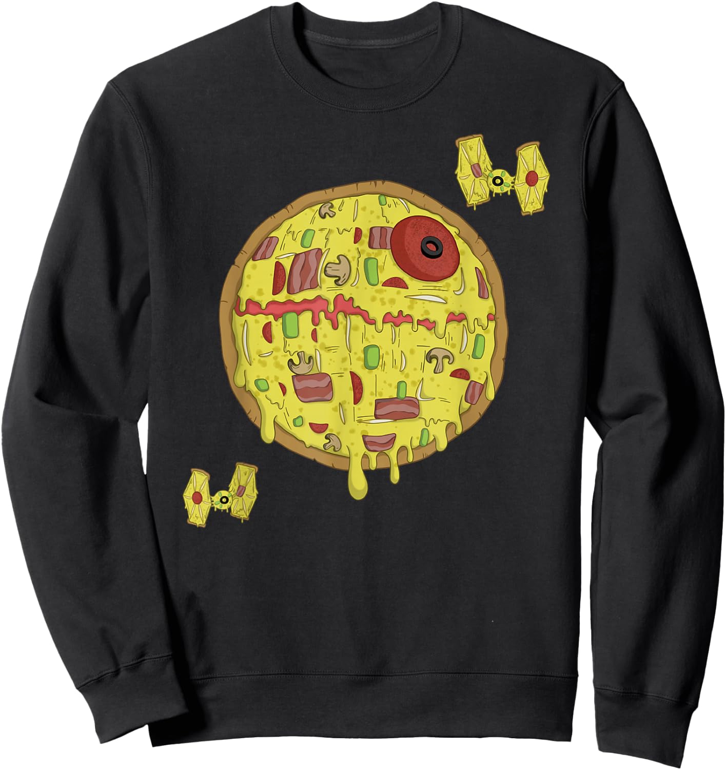 Star Wars Death Star Pizza Sweatshirt - Sweatshirt | Black