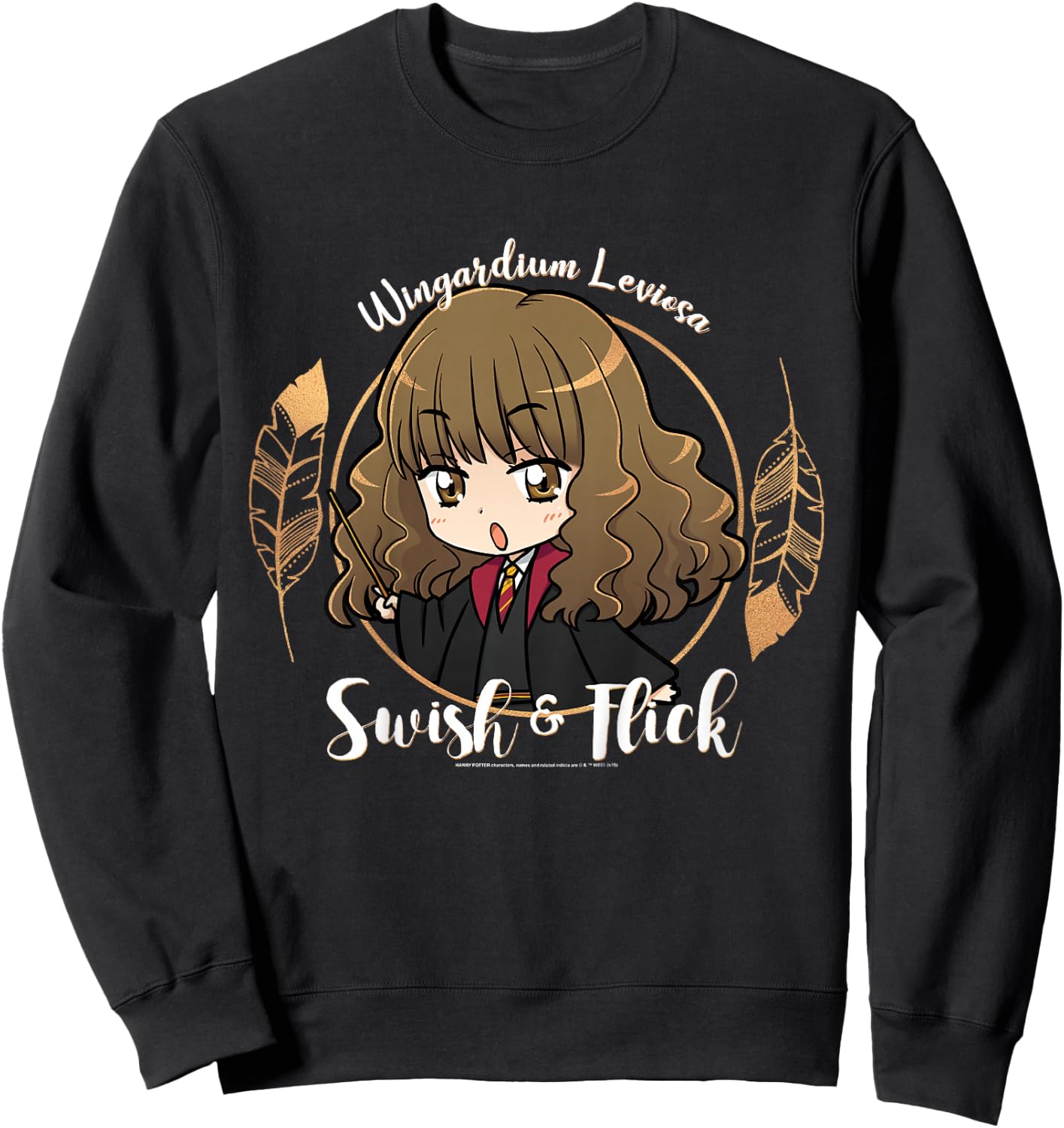 Kids Harry Potter Hermione Granger Swish and Flick Anime Portrait Sweatshirt - Sweatshirt | Black