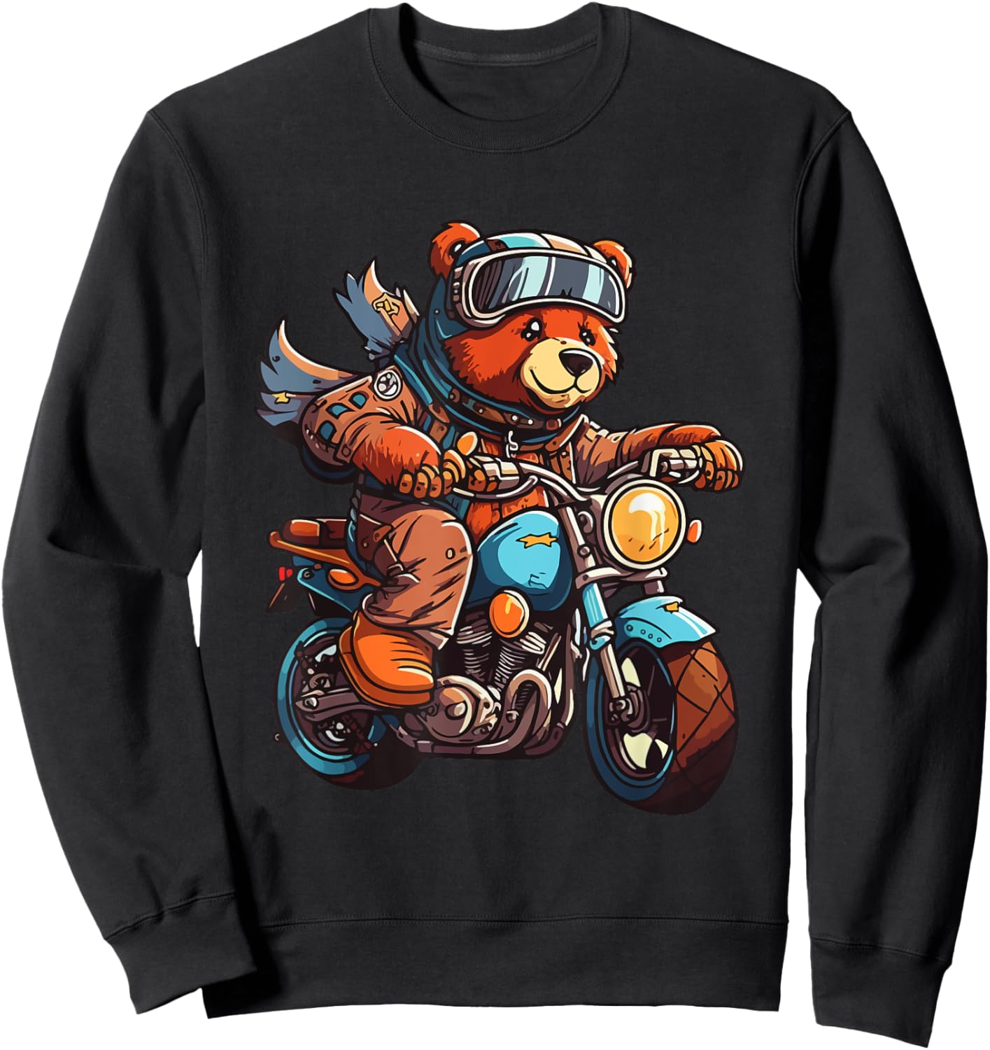 Bear on motorcycle riding biker motorcyclist Sweatshirt - Sweatshirt | Black