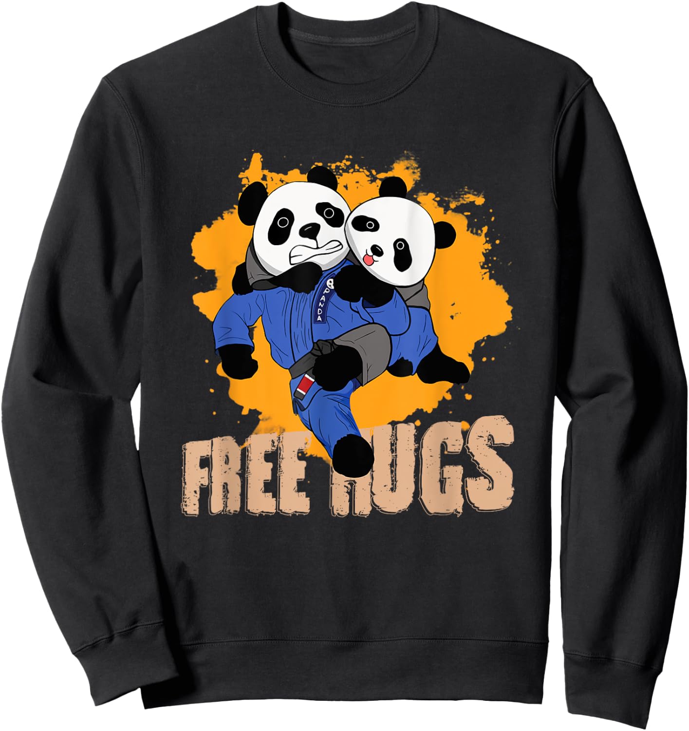 Free Hugs Panda Brazilian BJJ Jiu-Jitsu Sweatshirt - Sweatshirt | Black