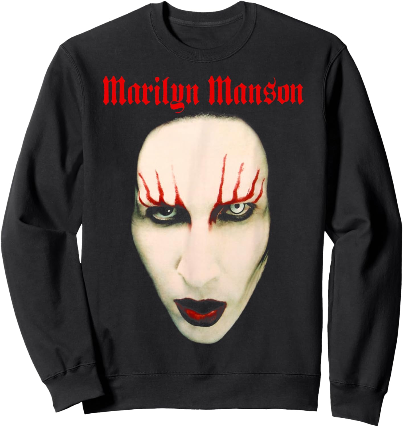Marilyn Manson – Big Face Red Lips Sweatshirt - Sweatshirt | Black