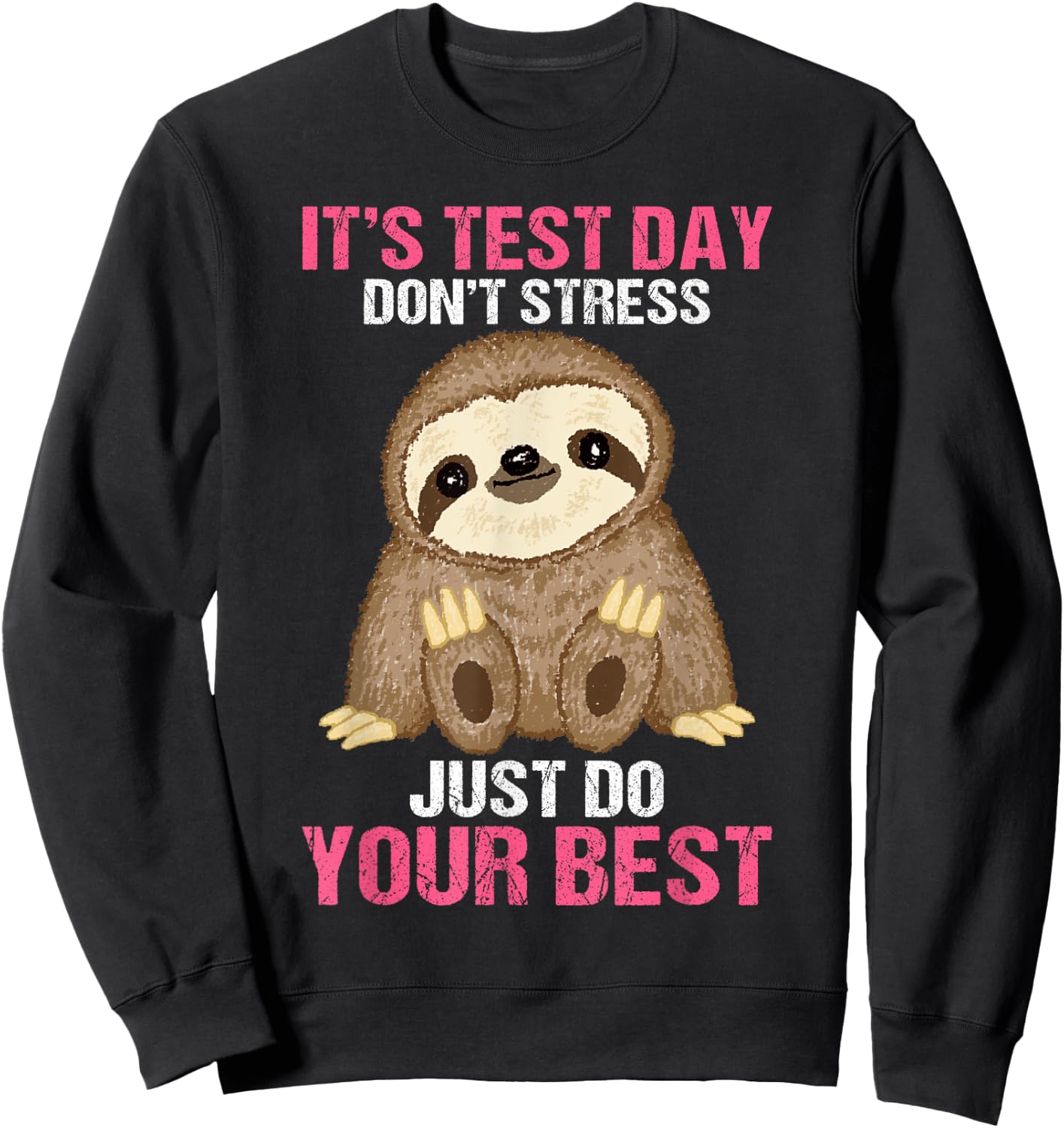 It's Test Day Sloth Teacher Men Women Sweatshirt - Sweatshirt | Black