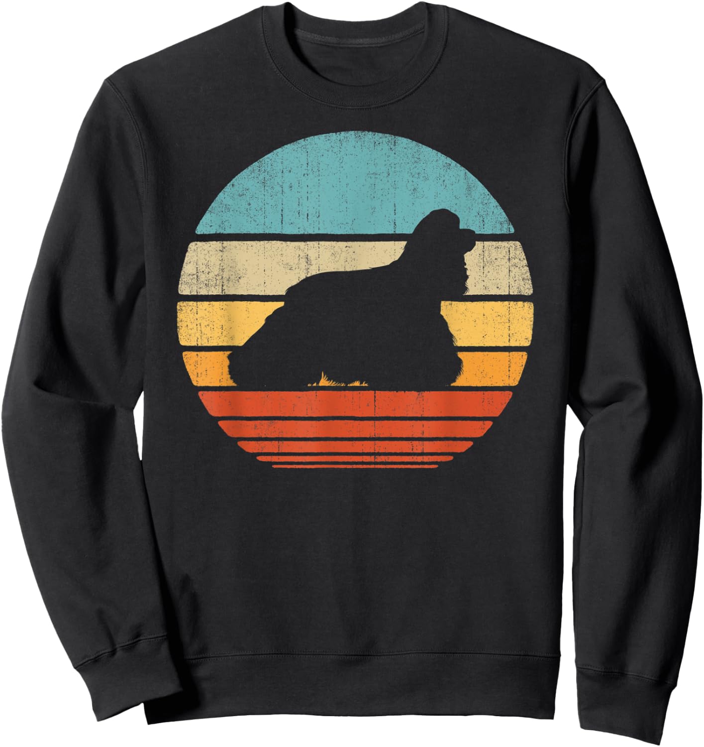 Cocker Spaniel Retro Vintage 60s 70s Sunset Dog Lovers Men Sweatshirt - Sweatshirt | Black