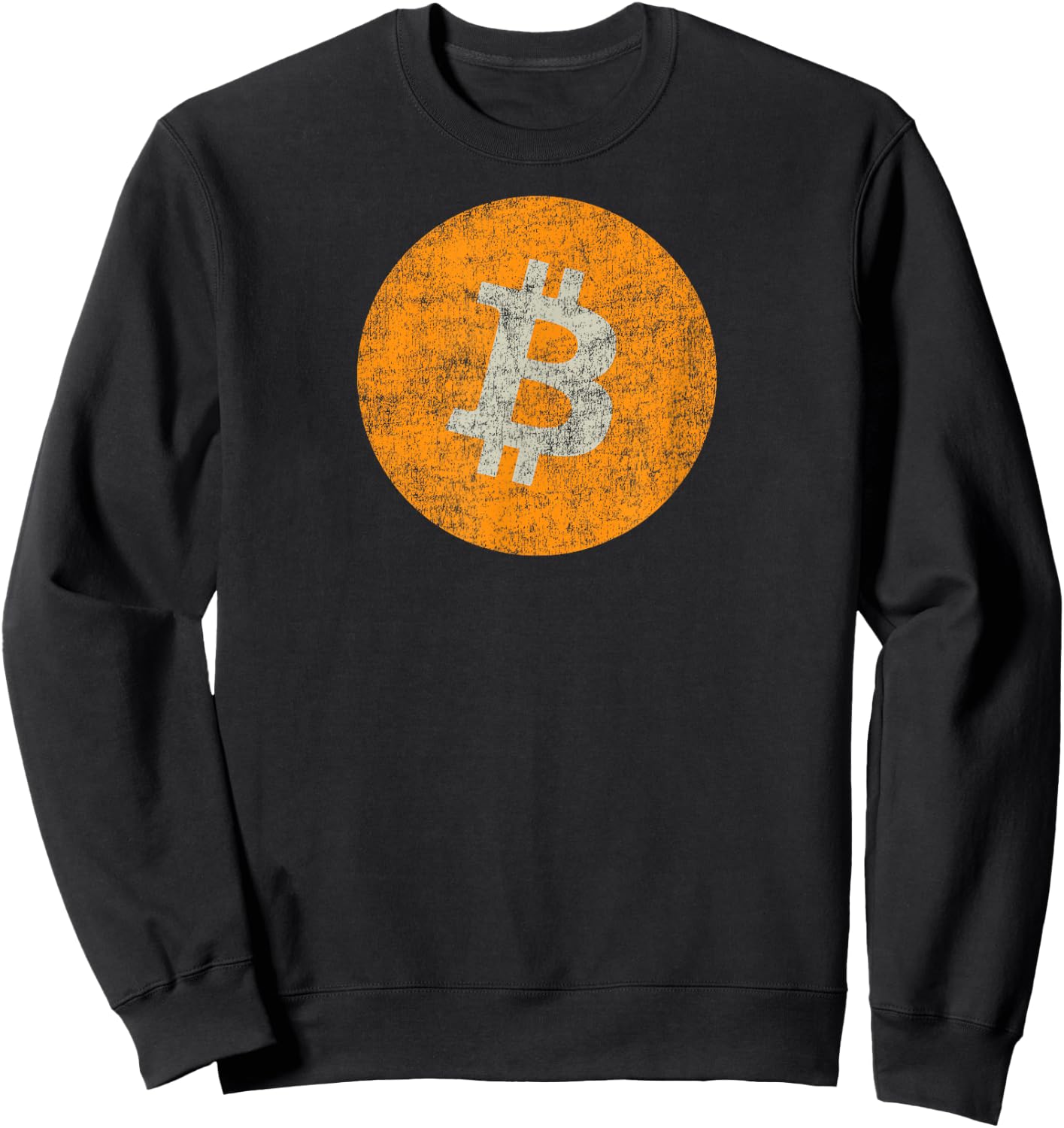 Bitcoin Shirt - Vintage Distressed Bitcoin Logo - Bitcoin Sweatshirt - Sweatshirt | Black