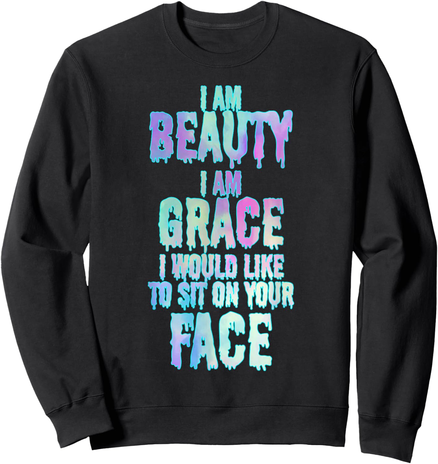Pastel Goth Kawaii Gothic Sassy Lewd Sarcastic Eboy Egirl Sweatshirt - Sweatshirt | Black