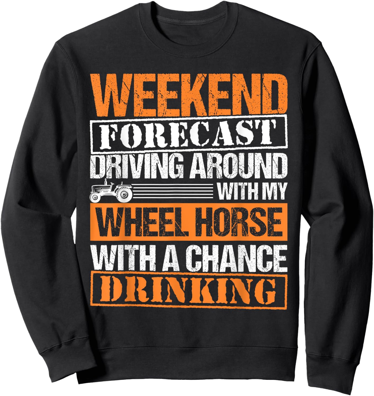 Tractor Wheel Horse Farmer Farming Sweatshirt - Sweatshirt | Black