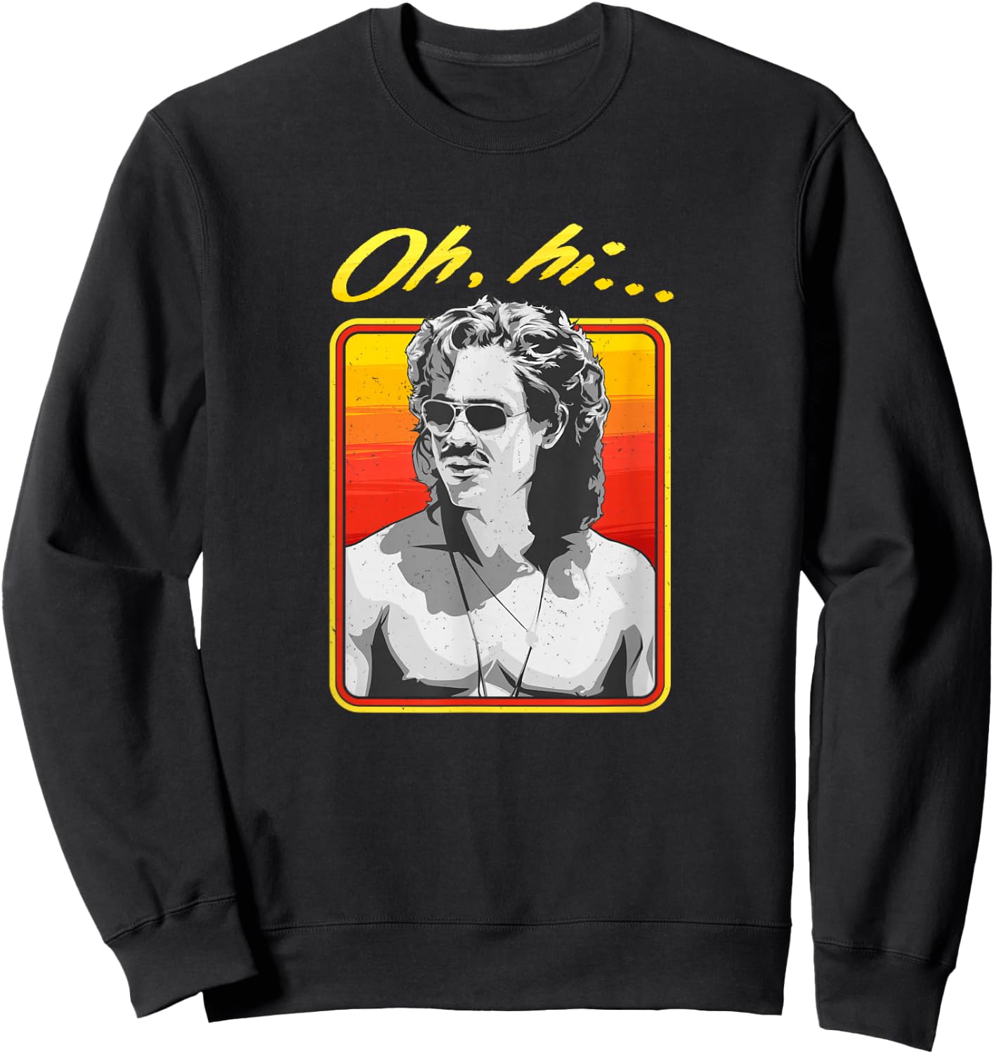 Stranger Things Billy Greyscale Oh Hi Boxed Sweatshirt - Sweatshirt | Black