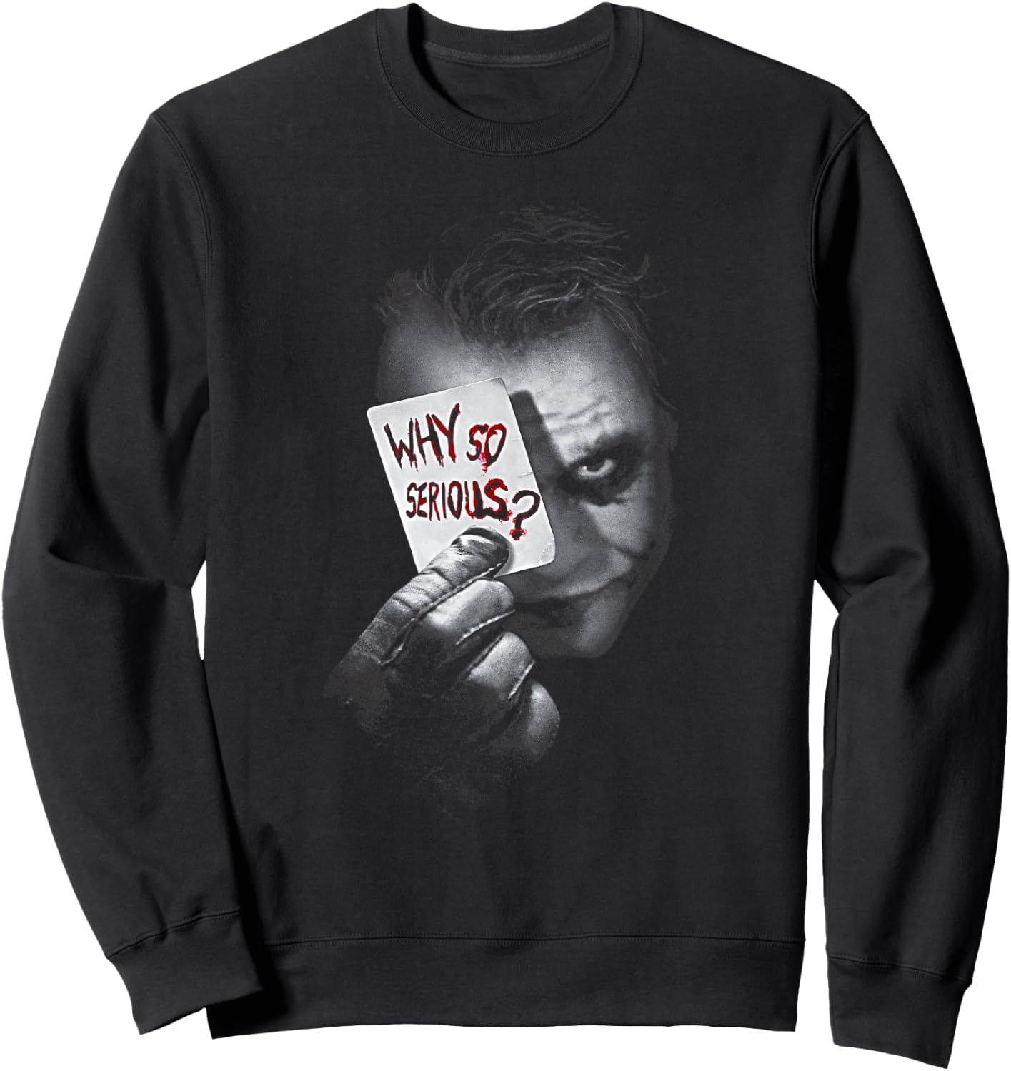 DC Comics Men's Adult Black Batman Dark Knight 'Why So Serious' Sweatshirt - Sweatshirt | Black