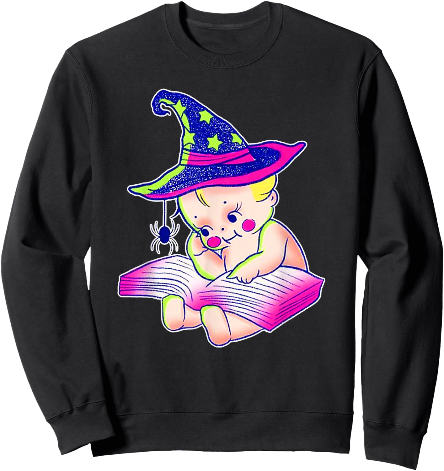 Kewpie Baby Witch Spider Magic Spell Tattoo Flash Sweatshirt - Sweatshirt | Black