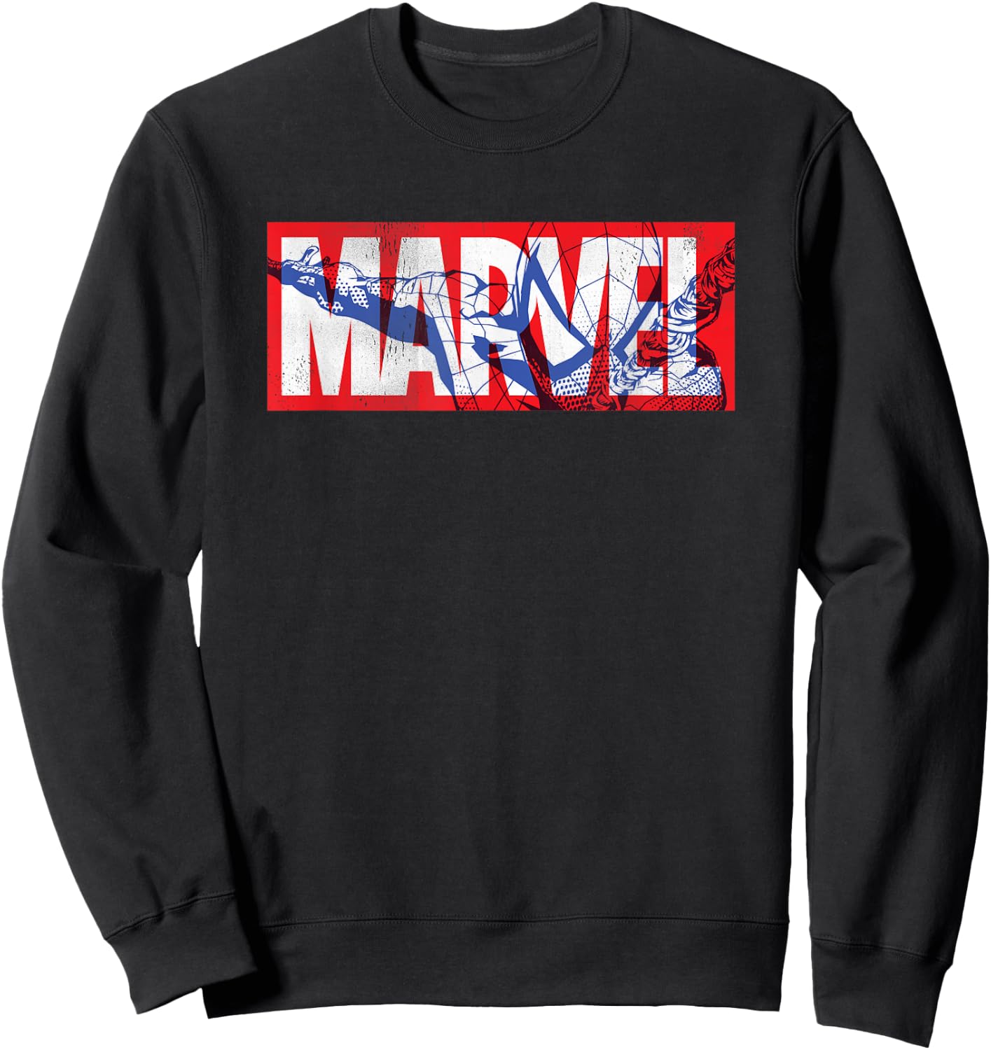 Marvel Logo with Spider-Man Sweatshirt - Sweatshirt | Black