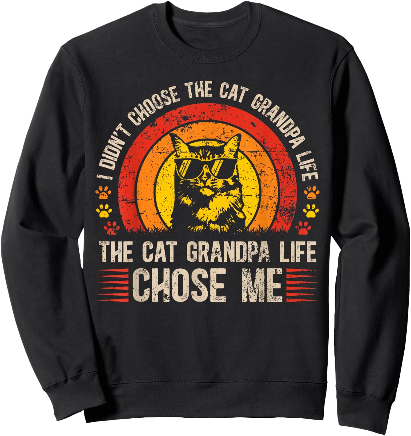 Cat Grandpa Life Cat Lover Grandpa Cat Grandfather Sweatshirt - Sweatshirt | Black