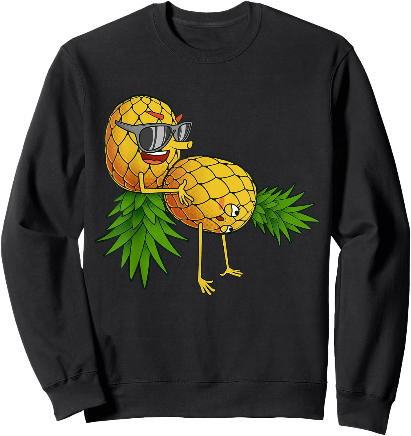 Funny Upside Down Pineapple Swinger Gift and Men Small Sweatshirt - Sweatshirt | Black