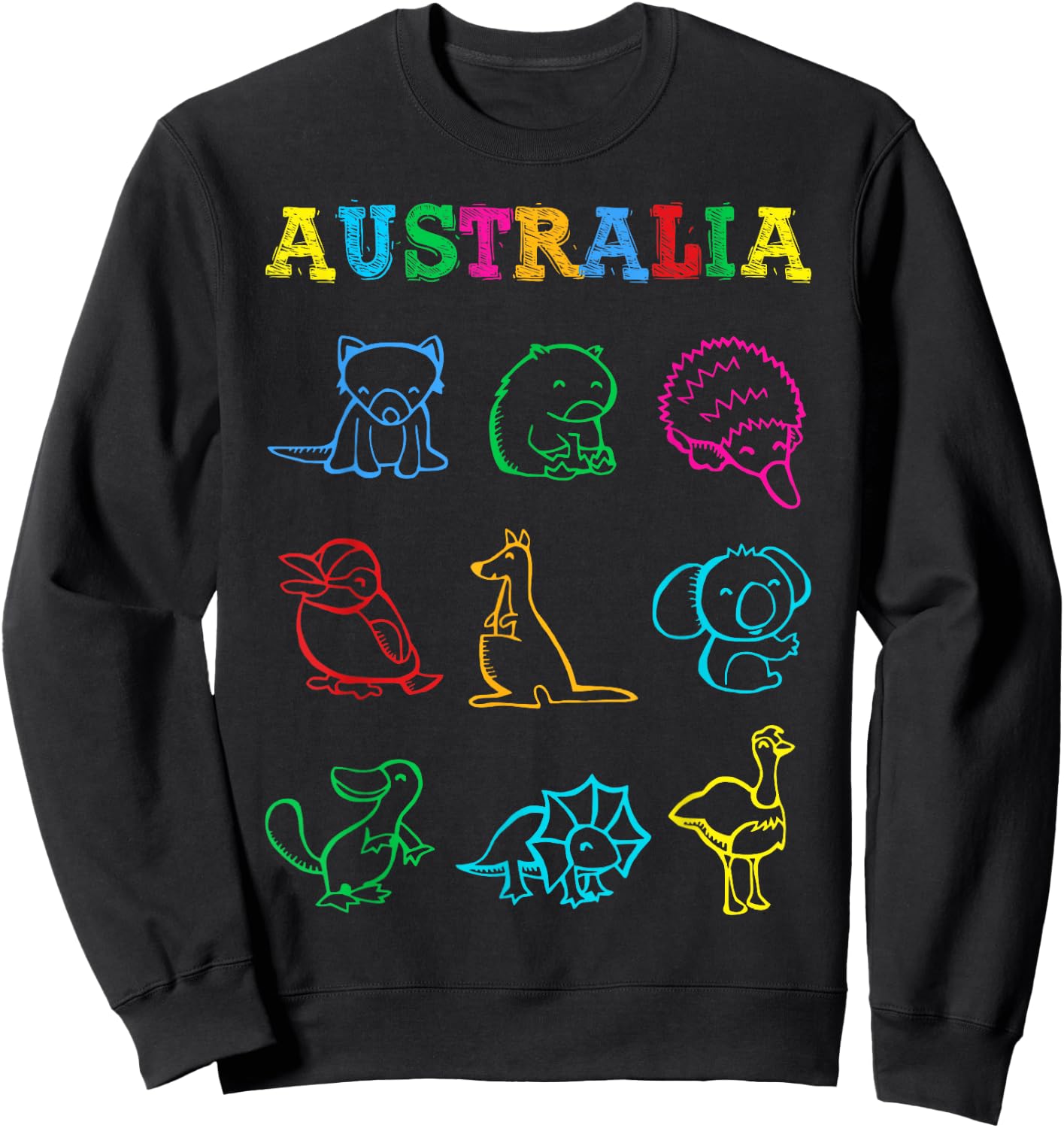 Australia Day Toddler Shirt Funny Animals Australian Sweatshirt - Sweatshirt | Black
