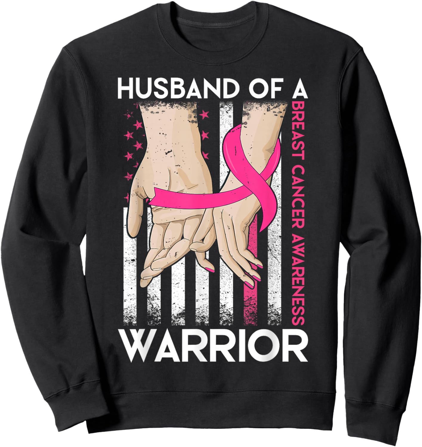 Husband Of A Warrior Breast Cancer Awareness Support Squad Sweatshirt - Sweatshirt | Black