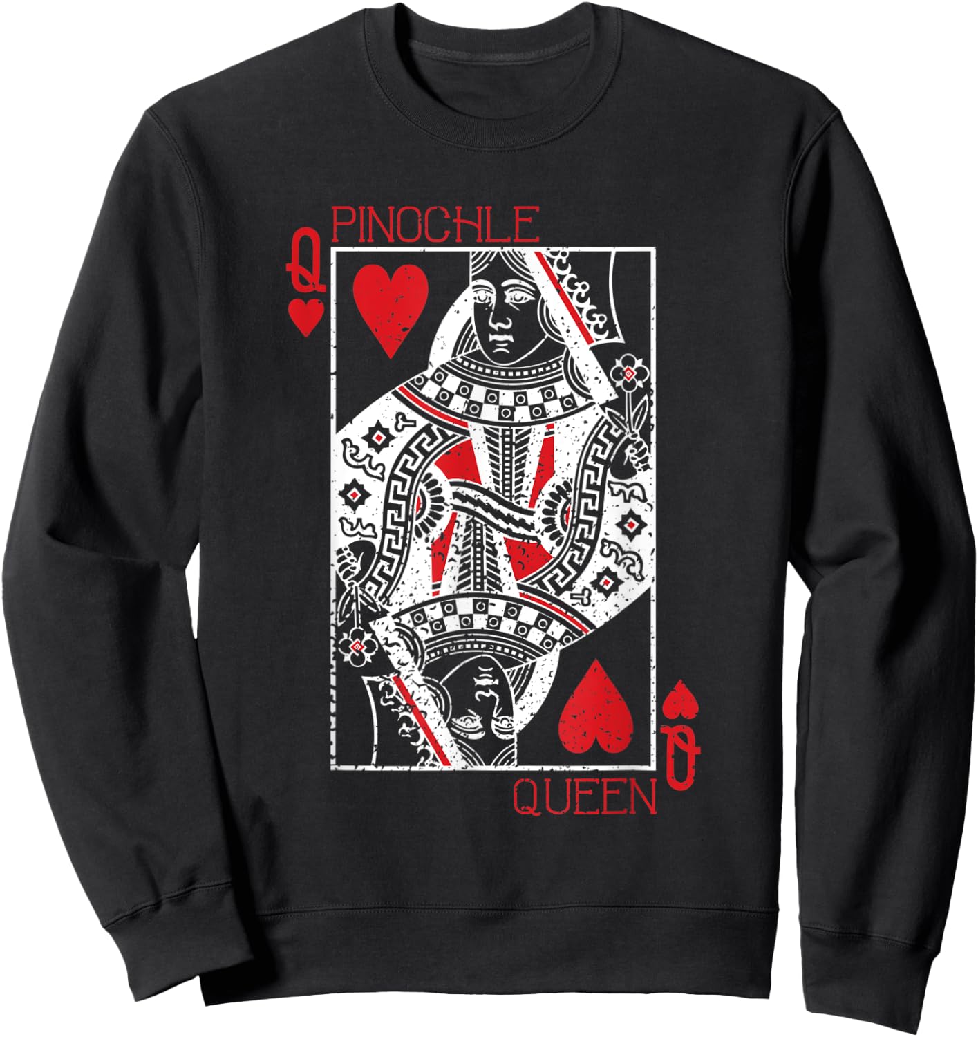Pinochle queen card - pinochle gift Sweatshirt - Sweatshirt | Black