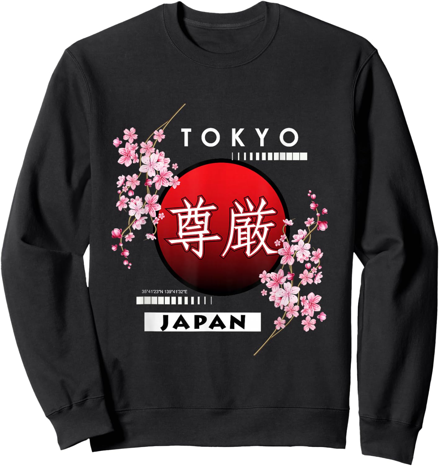 Sakura Cherry Blossom of Big City in Japan, Tokyo Sweatshirt - Sweatshirt | Black