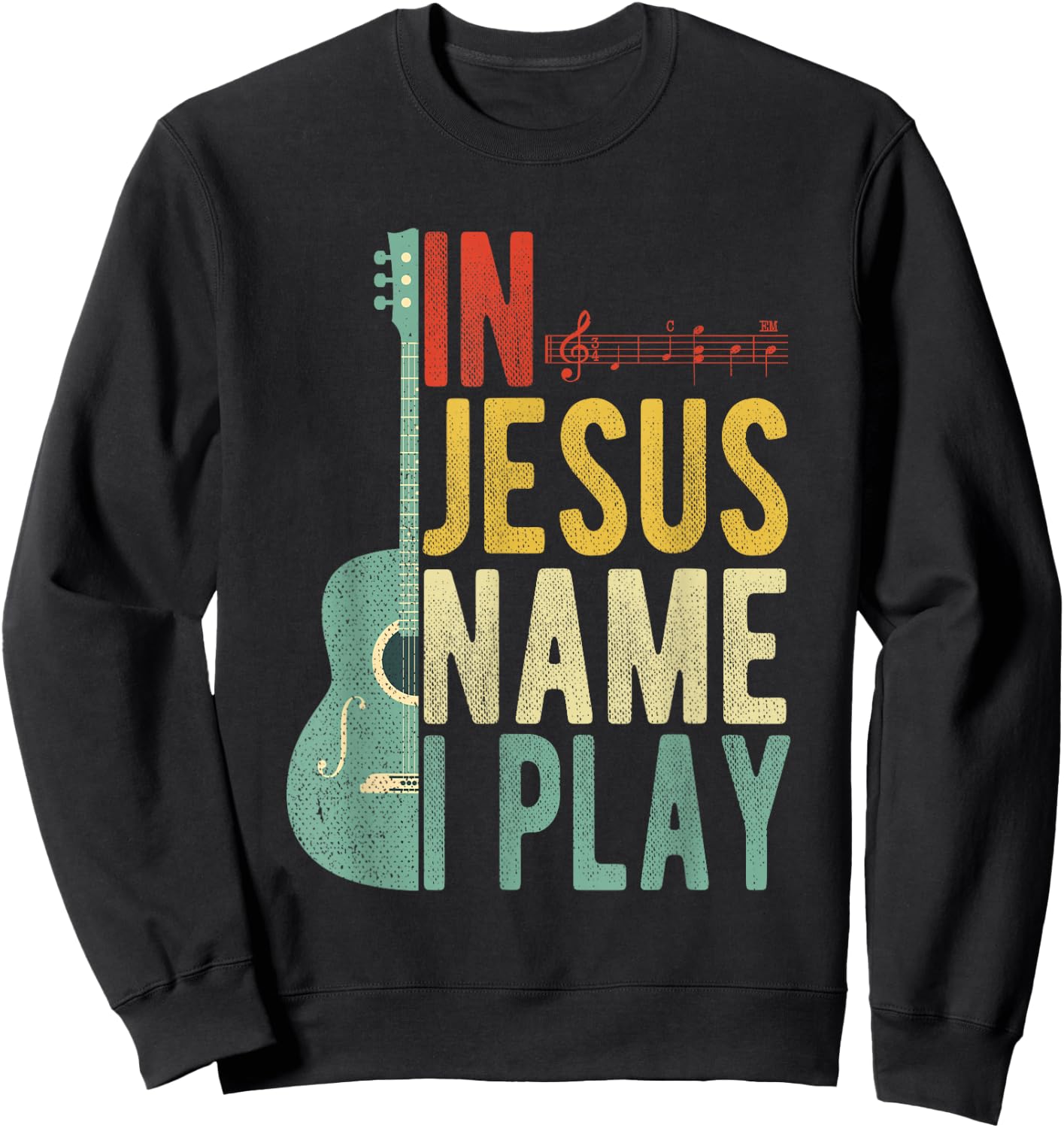 In Jesus Name I Play Guitar Sweatshirt - Sweatshirt | Black