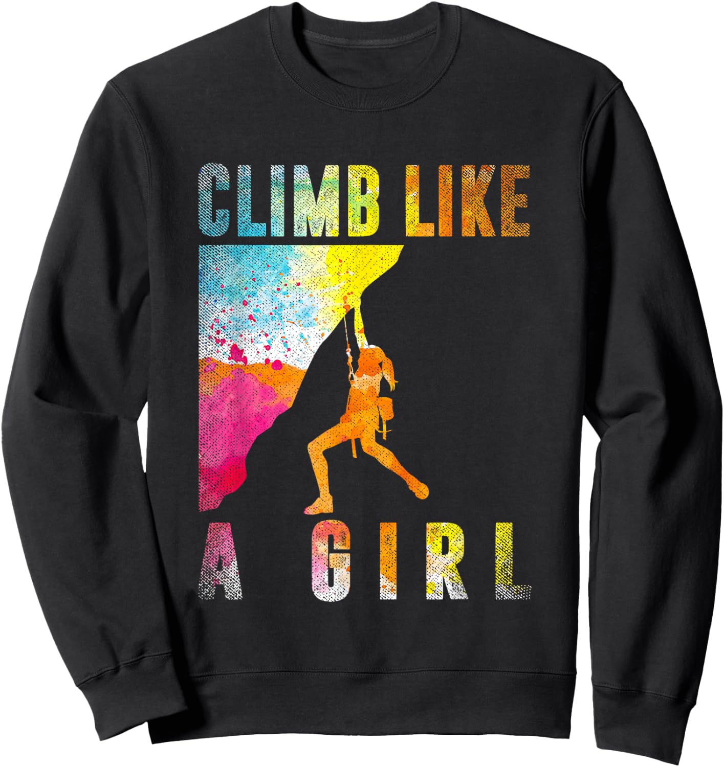 Bouldering Rock Climber Women Girls Kids Rock Climbing Sweatshirt - Sweatshirt | Black