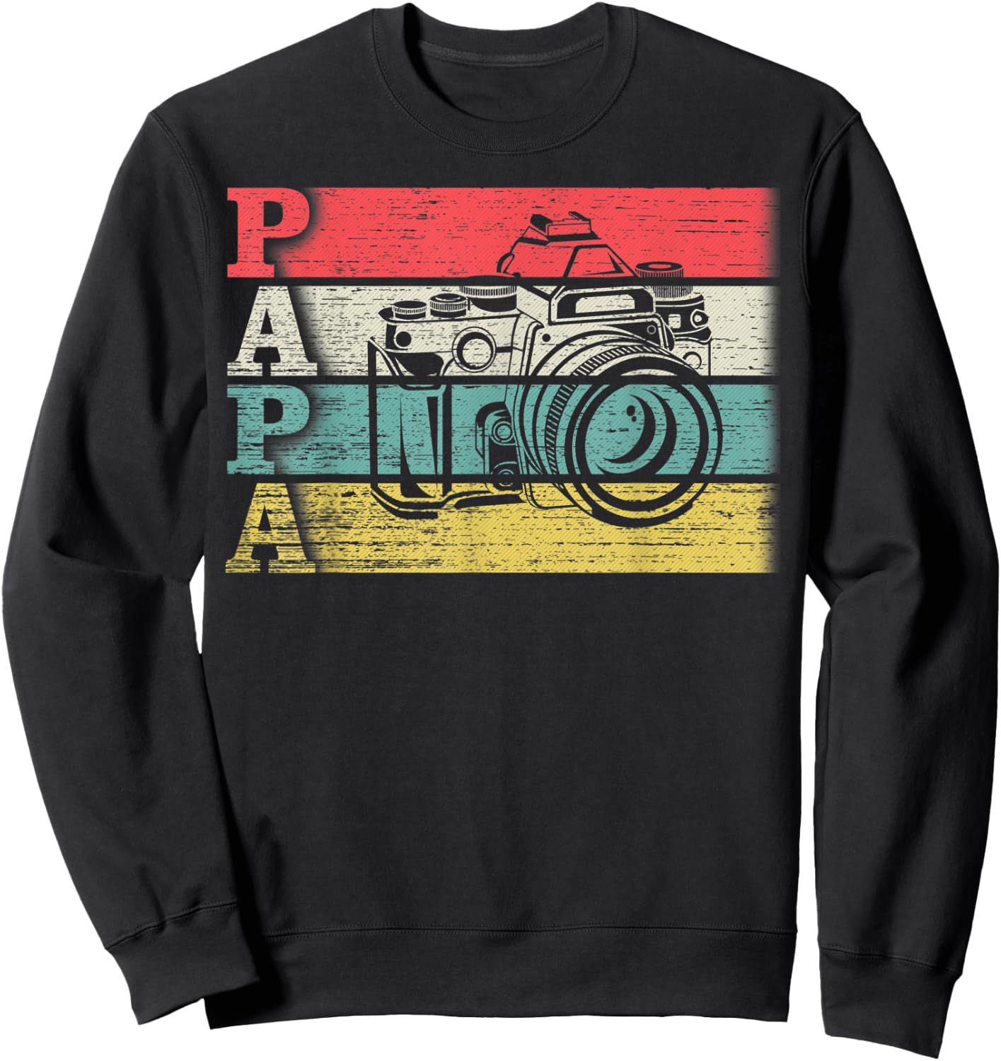 Vintage Retro Photographer Papa Photography Silhouette Funny Sweatshirt - Sweatshirt | Black