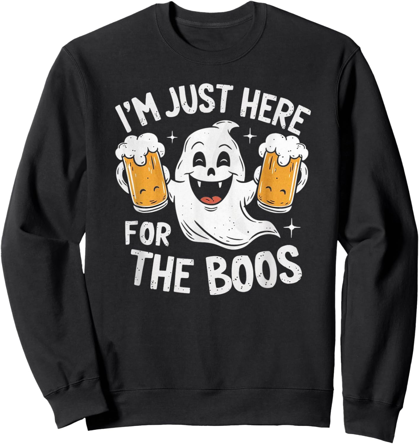 I'm Just Here For The Boos Funny Halloween Ghost Sweatshirt - Sweatshirt | Black