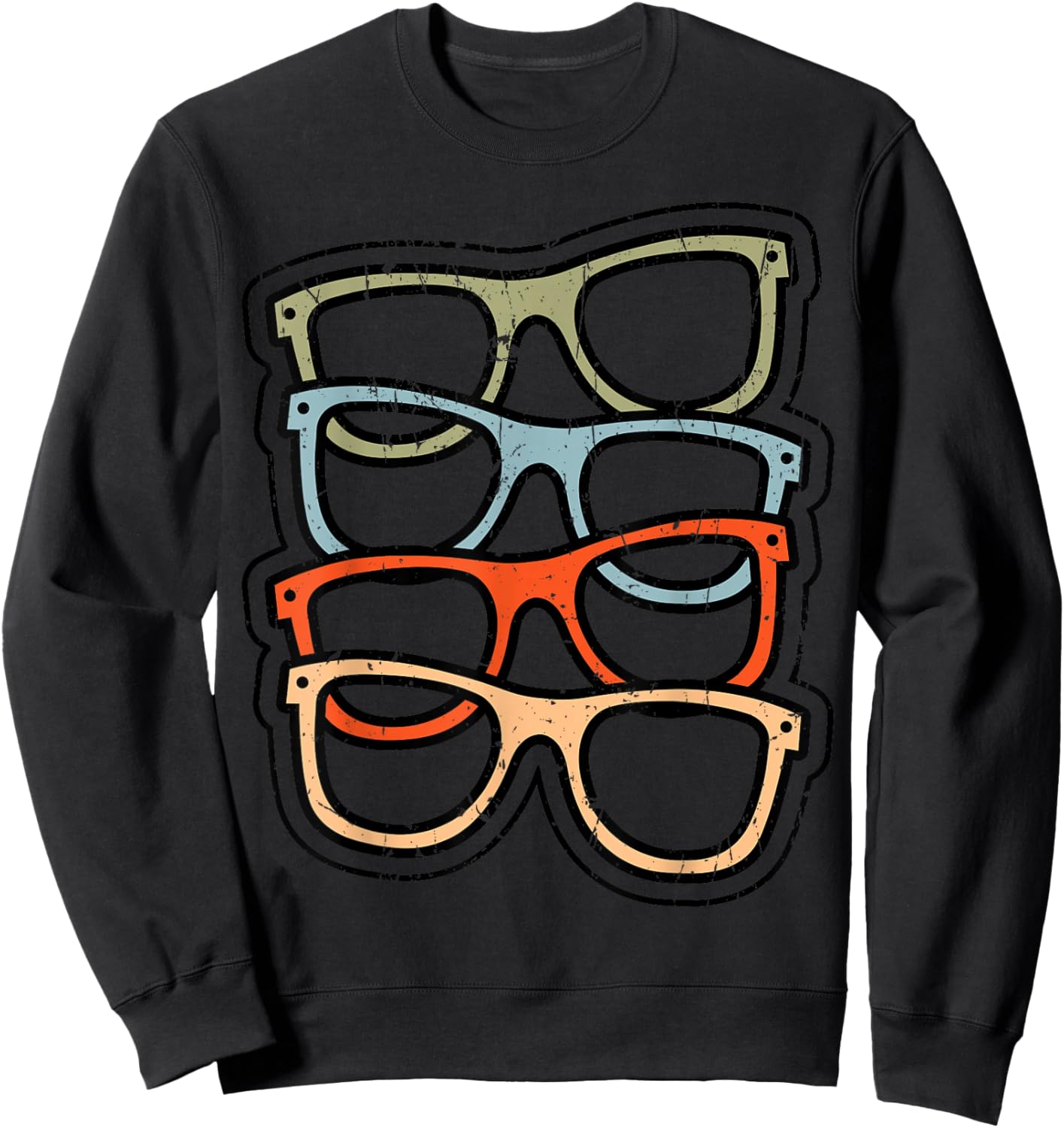 Retro Eye Glasses Sunglasses Optometrist Ophthalmologist Sweatshirt - Sweatshirt | Black