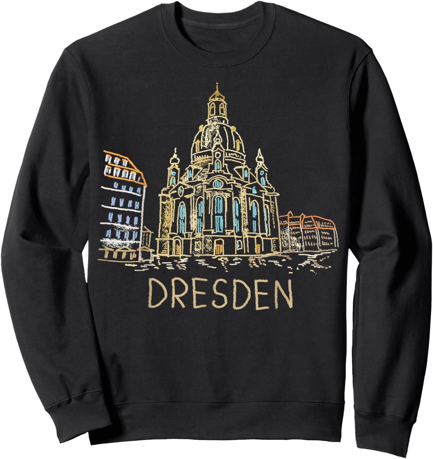 Dresden Germany Art Gift Men Women Sweatshirt - Sweatshirt | Black