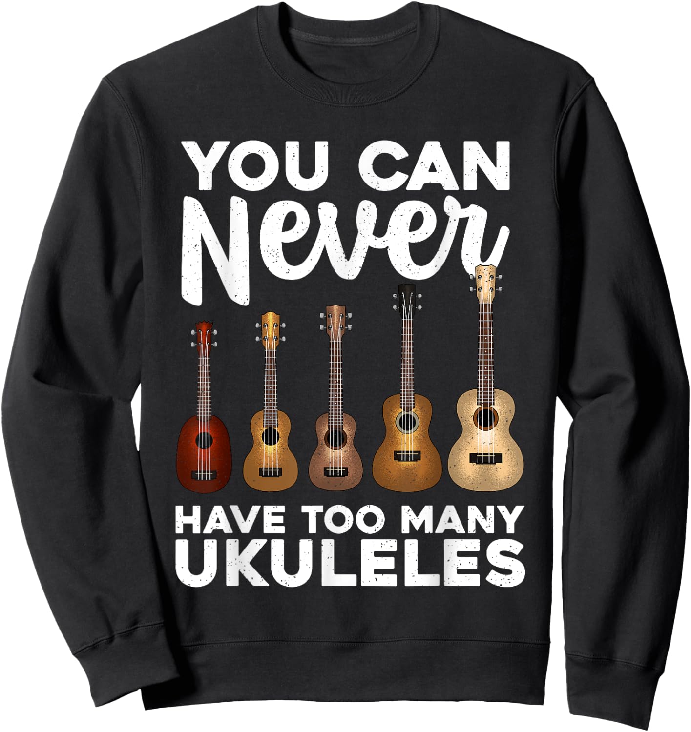 Funny Ukulele Art Women Small Guitar Ukulele Players Sweatshirt - Sweatshirt | Black
