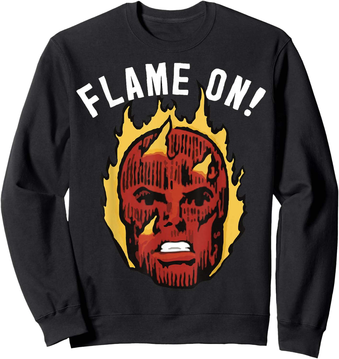 Marvel Fantastic Four The Human Torch Flame On Portrait Sweatshirt - Sweatshirt | Black