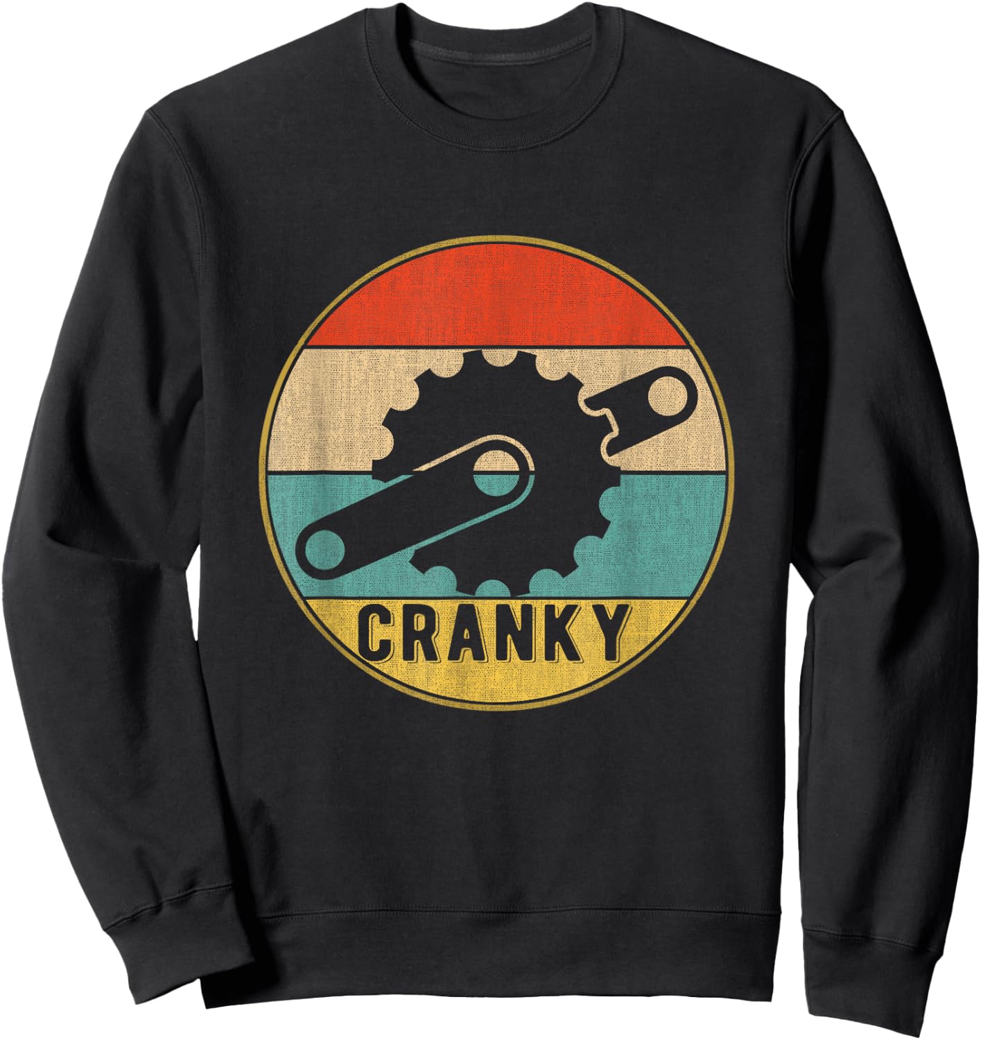 Fahrrad Cranky Vintage-Design Bicycle Retro Cycling - -Adults - Black - Small - Short Sleeve - - Classic Fit - Cotton, Polyester Blend Sweatshirt - Sweatshirt | Black
