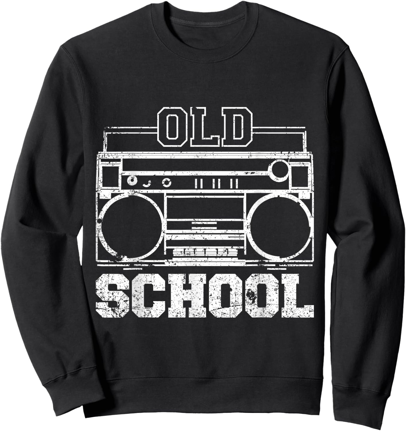 Boom box Old School Rap Design Apparel Sweatshirt - Sweatshirt | Black