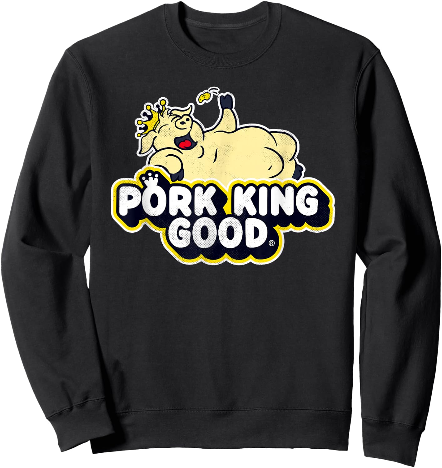 Pork King Good 70's Throwback Pig Logo Sweatshirt - Sweatshirt | Black
