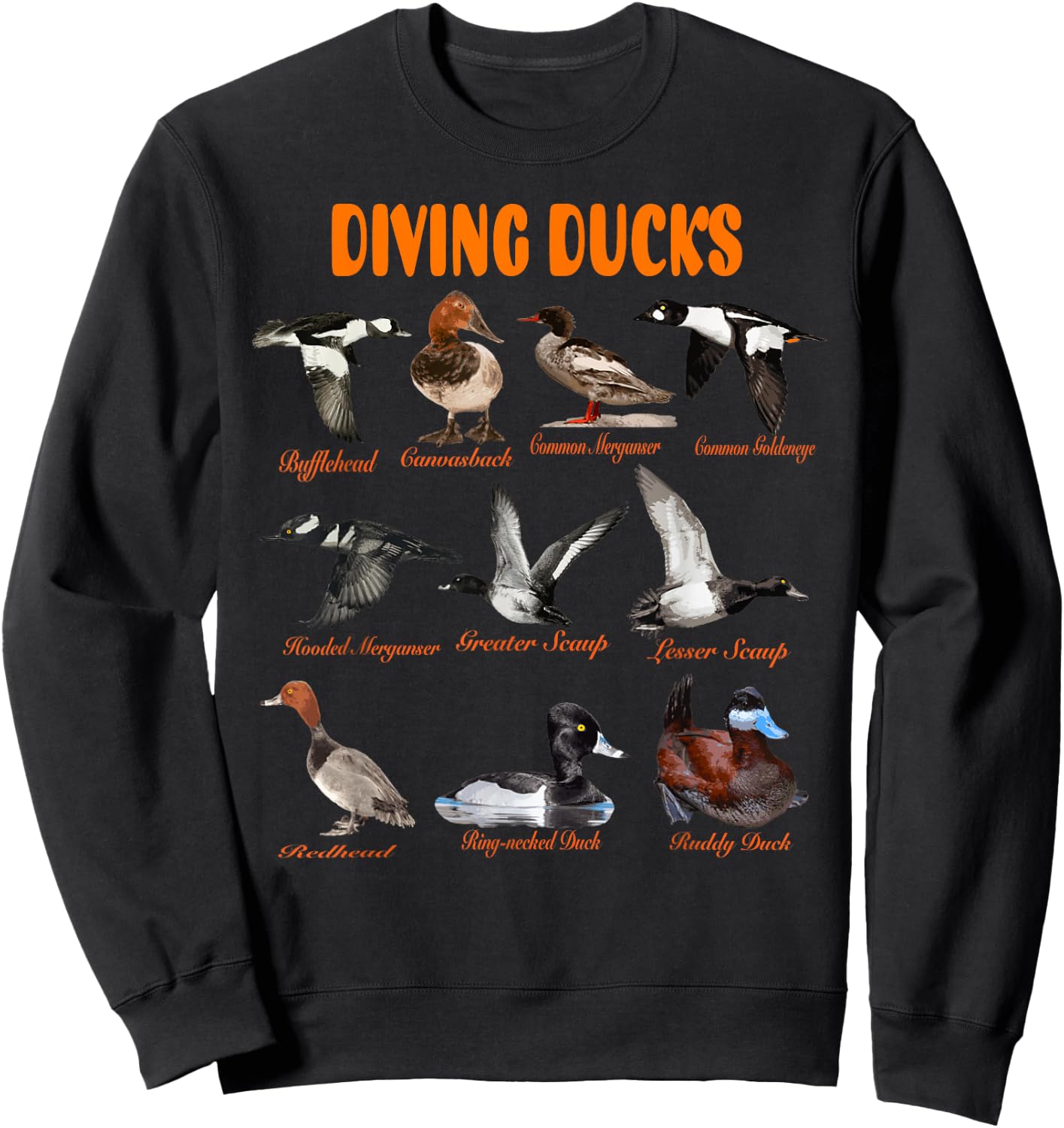 Diving Ducks Hunter Duck Hunting Trip Canvasback Merganser Sweatshirt - Sweatshirt | Black