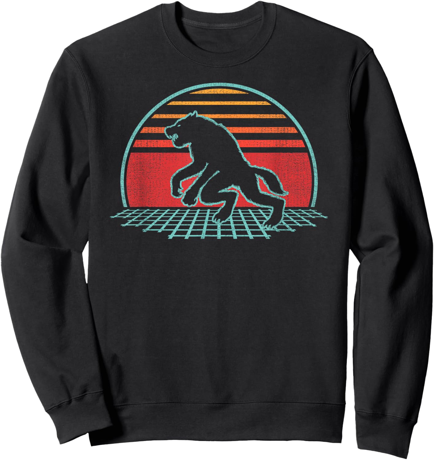 Werewolf Retro Vintage 80s Style Gift Sweatshirt - Sweatshirt | Black