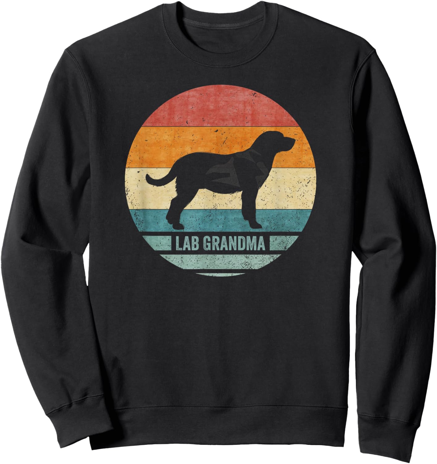 Vintage Labrador Retriever Grandma Lab Silhouette Sunset Sweatshirt - Sweatshirt | Black