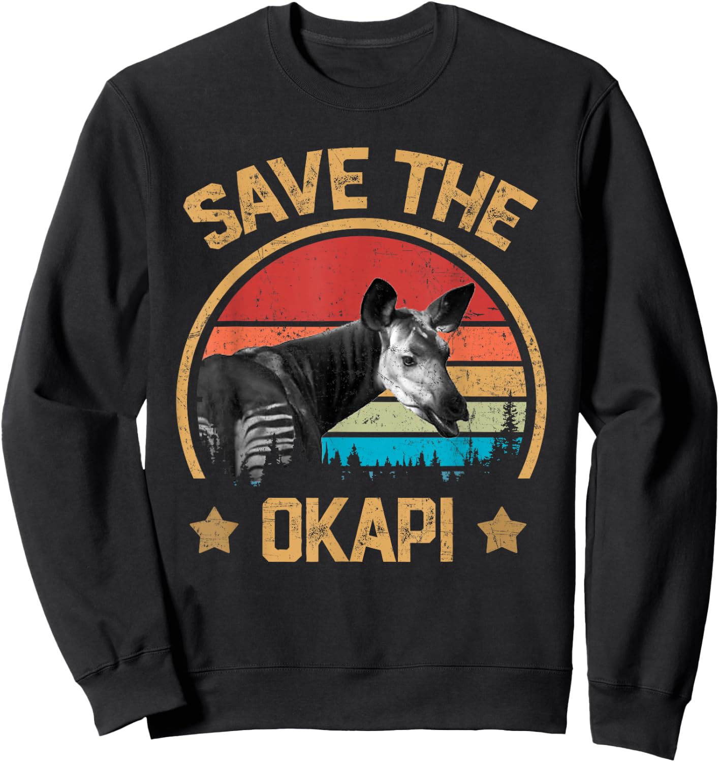 Vintage Save The Okapi Sweatshirt - Sweatshirt | Black