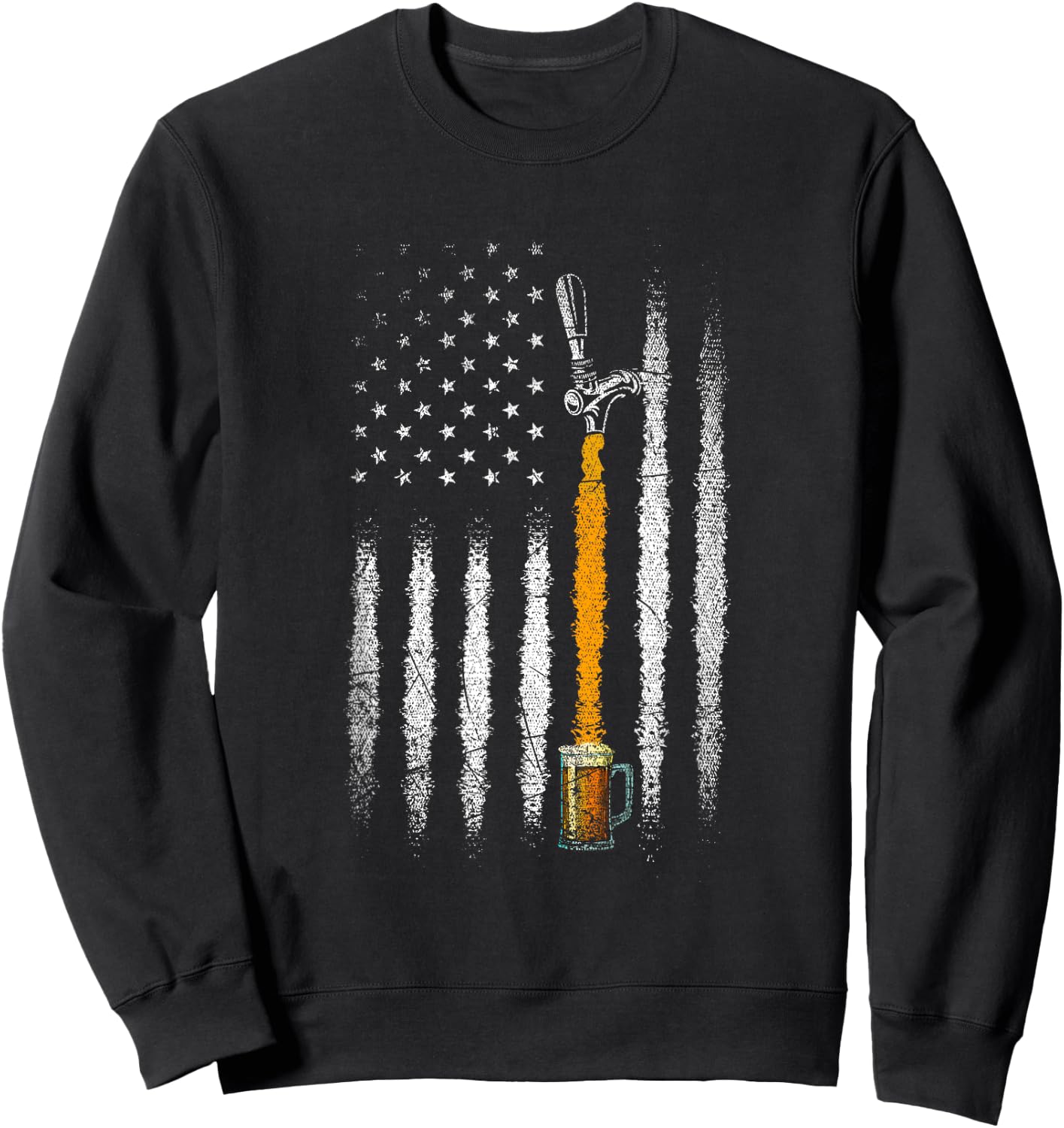 USA Flag Craft Beer Women Men Sweatshirt - Sweatshirt | Black