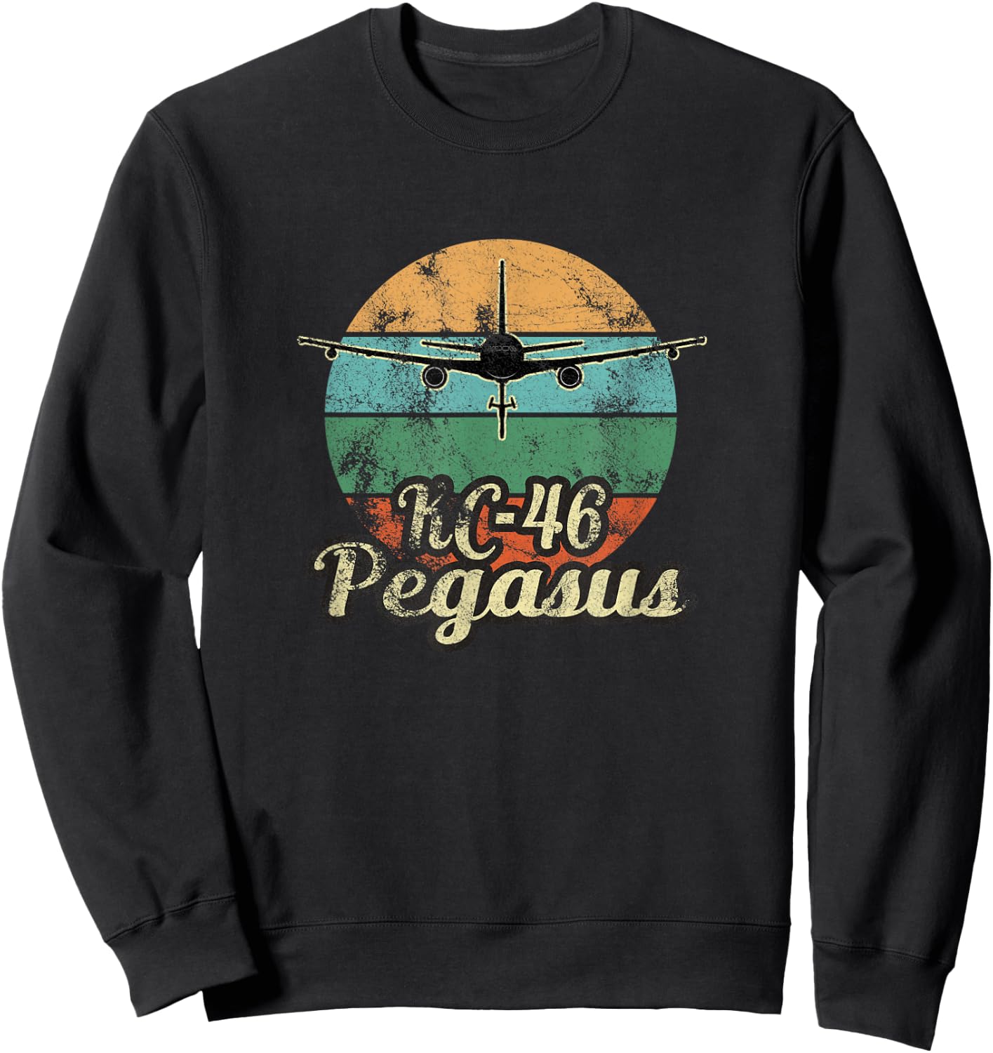KC-46 Pegasus Vintage Sunset Air Refueling Airplane Sweatshirt - Sweatshirt | Black