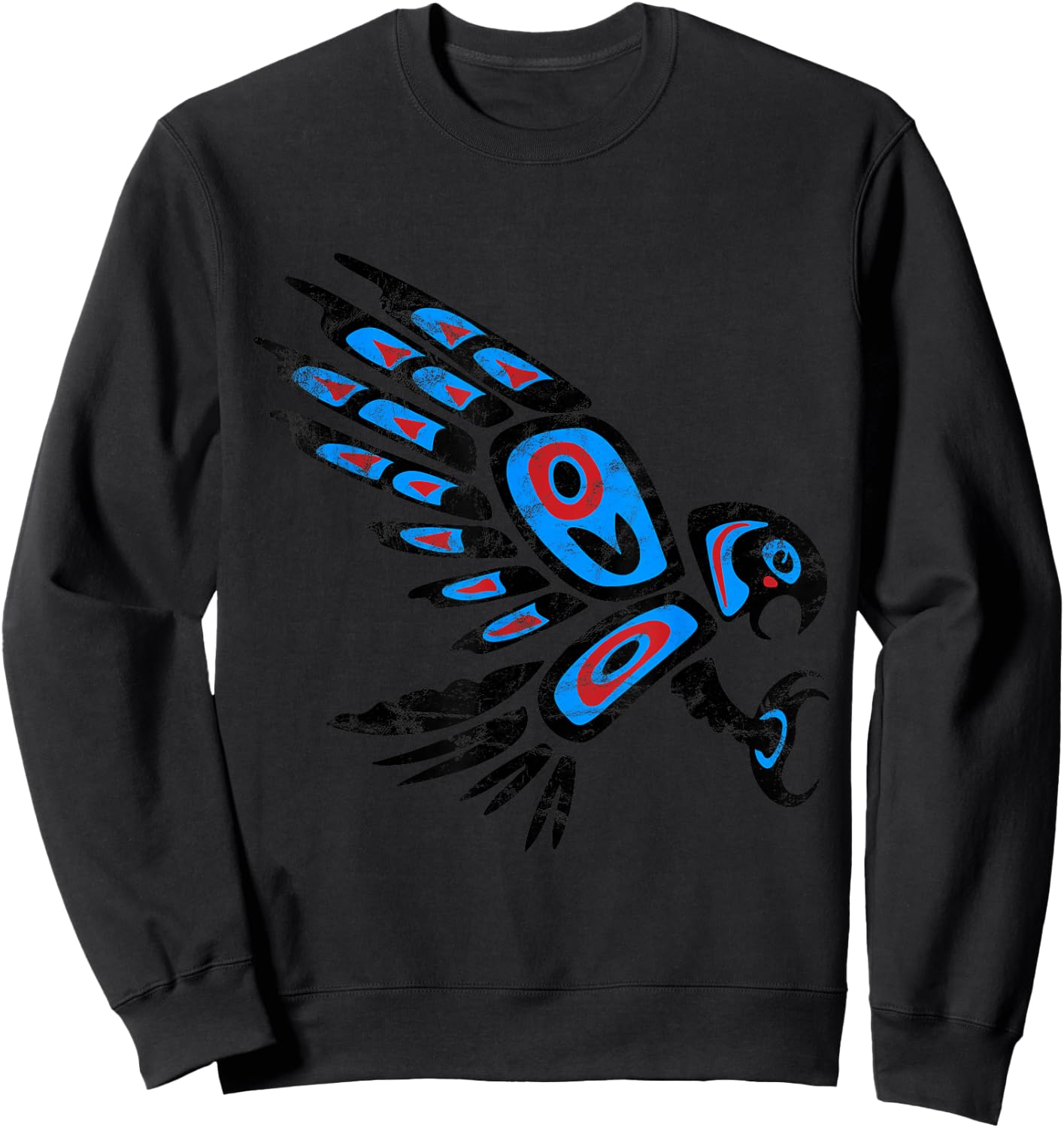 native american red tailed hawk bird Totem tribal Sweatshirt - Sweatshirt | Black