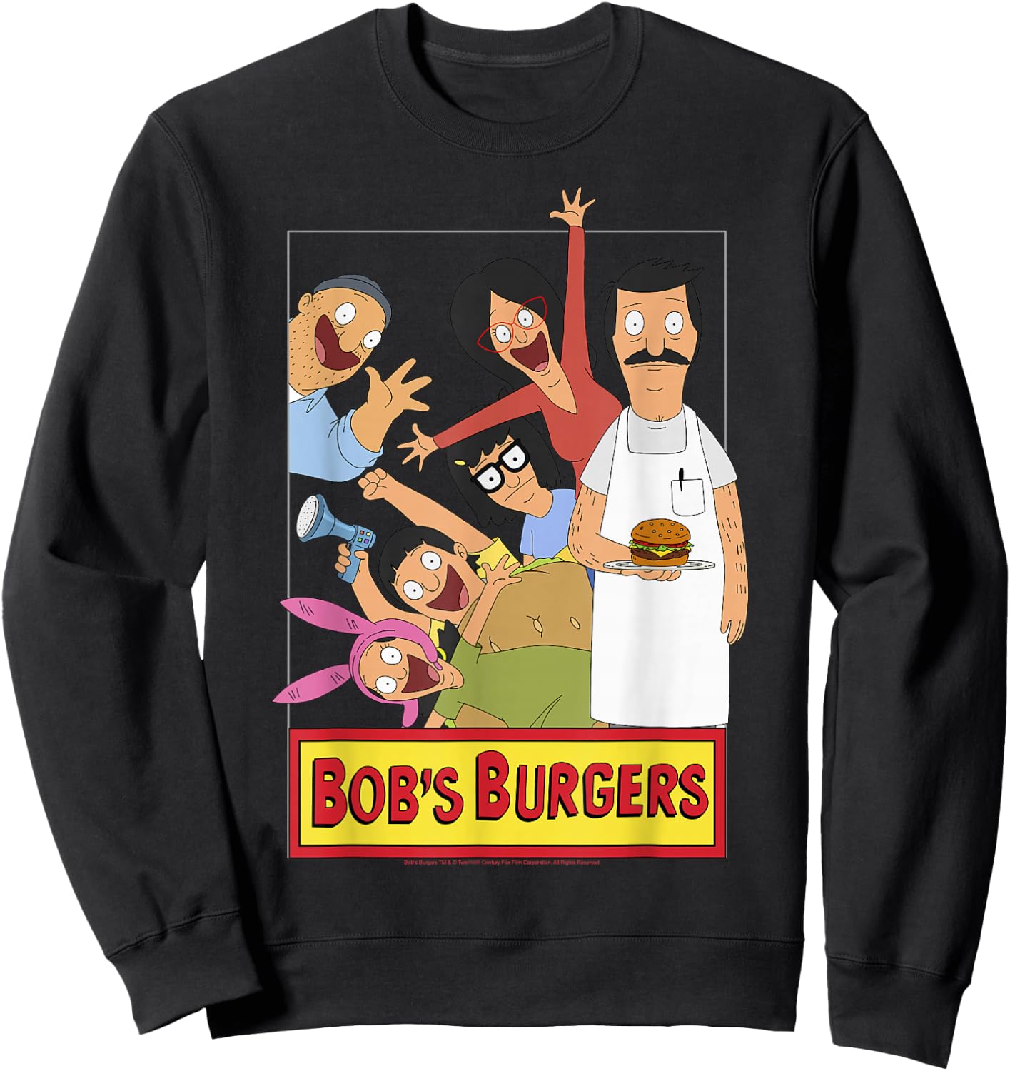 Bob's Burgers Family Shot & Teddy Logo Sweatshirt - Sweatshirt | Black