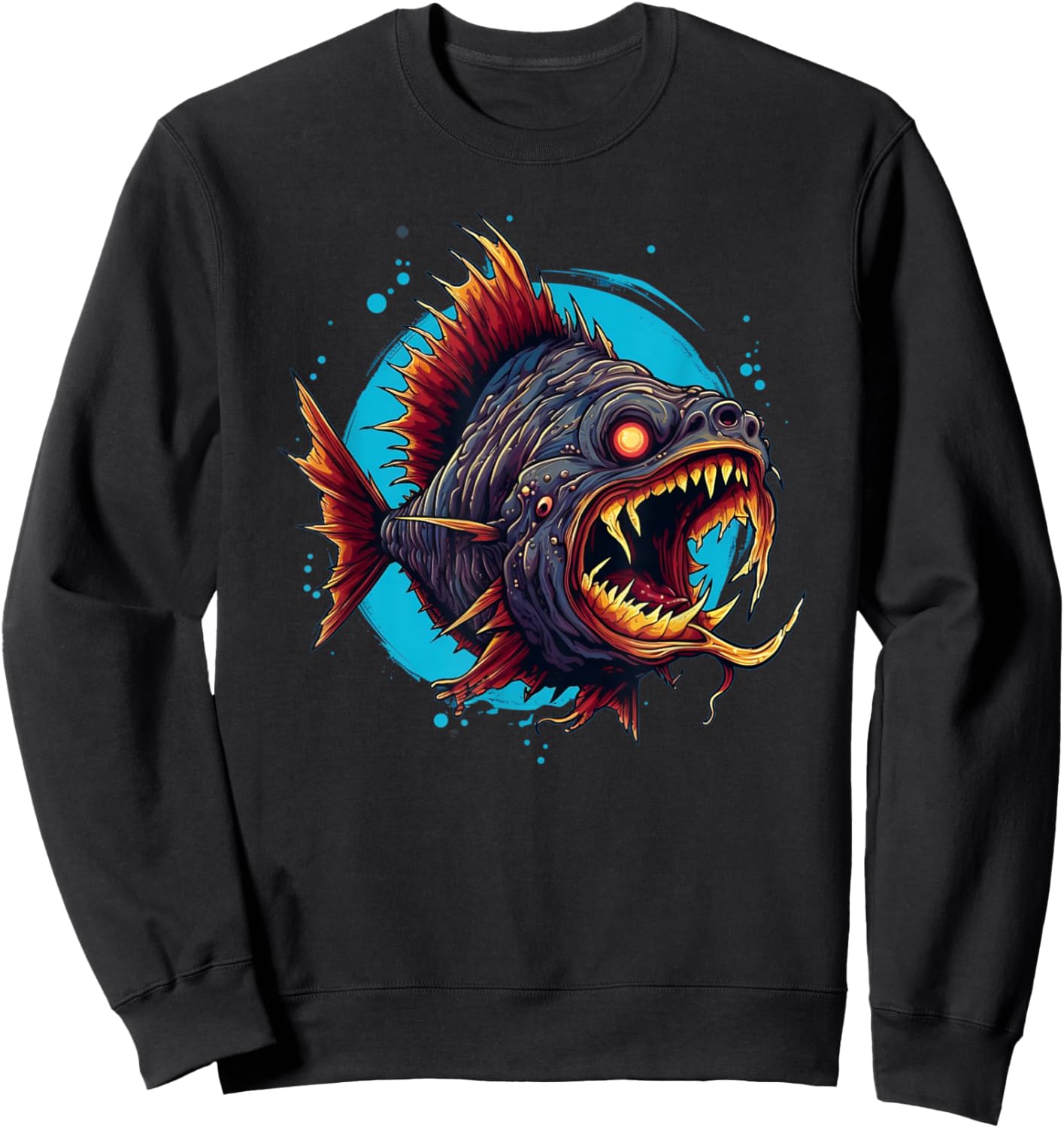 Crazy looking Piranha for Monster Fish Lovers Sweatshirt - Sweatshirt | Black