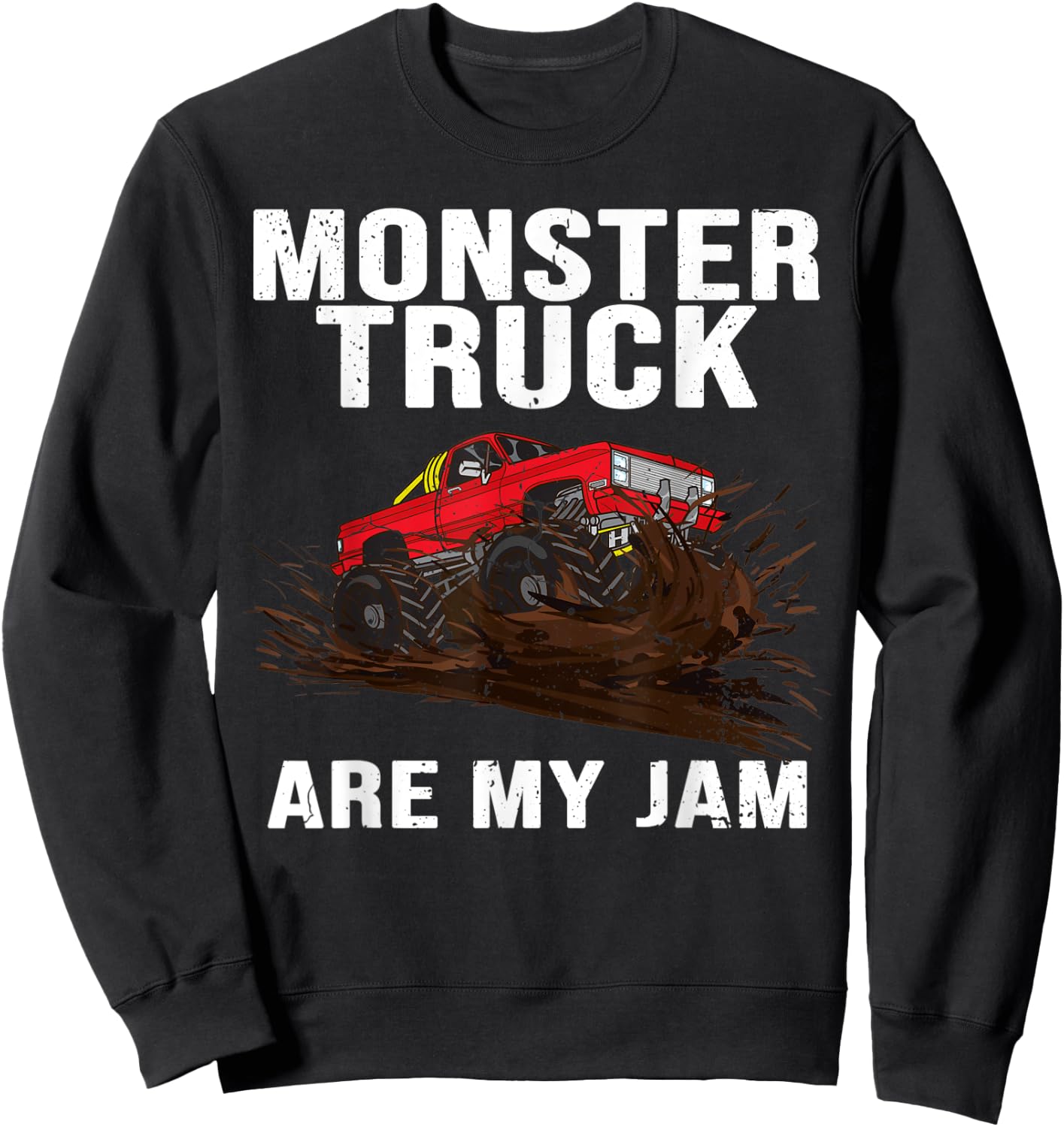 Vintage Monster Truck Are My Jam Retro Sunset Engines Gifts Sweatshirt - Sweatshirt | Black