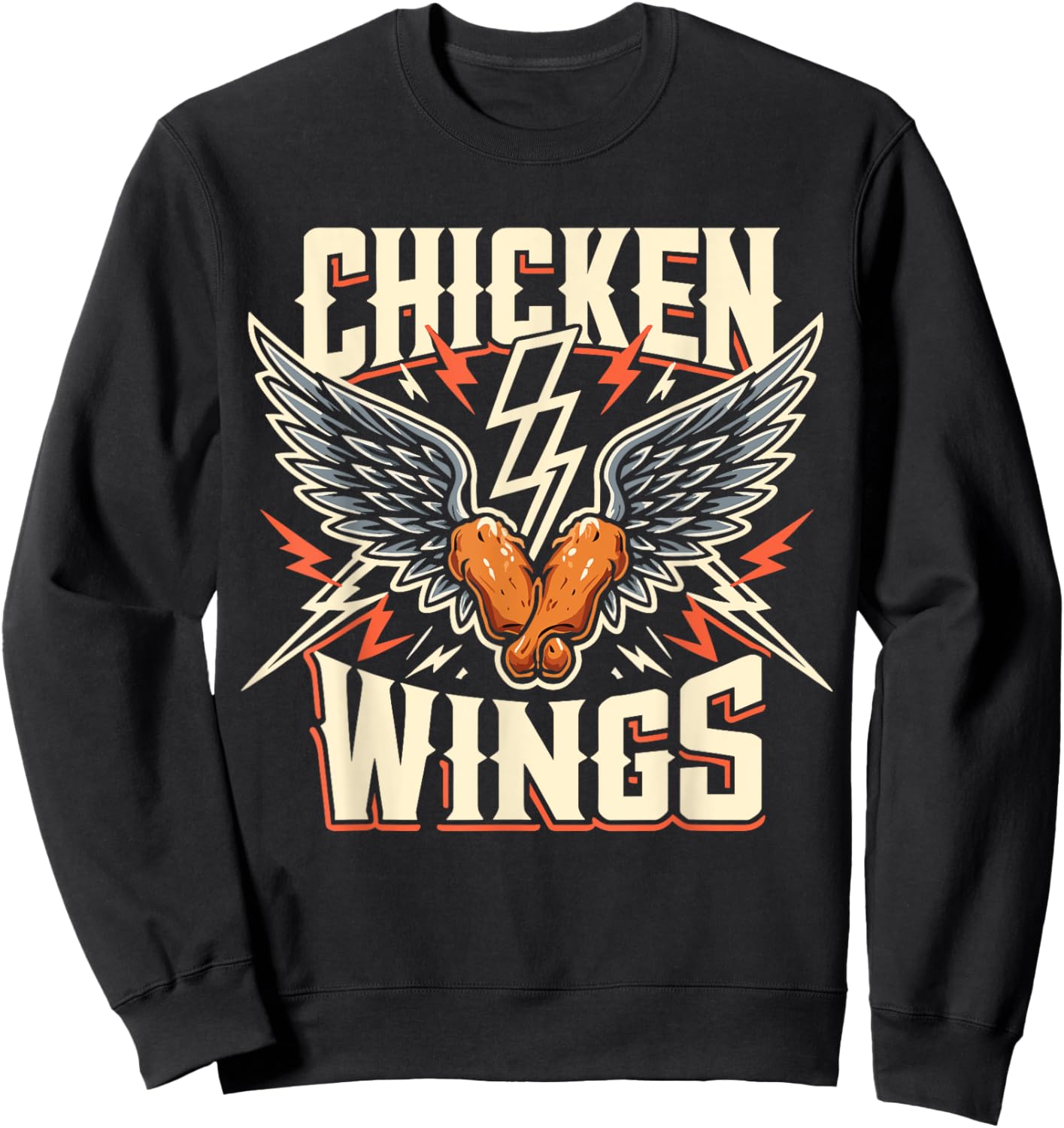 Chicken Wings Heavy Metal World Tour Hardcore Music Sweatshirt - Sweatshirt | Black
