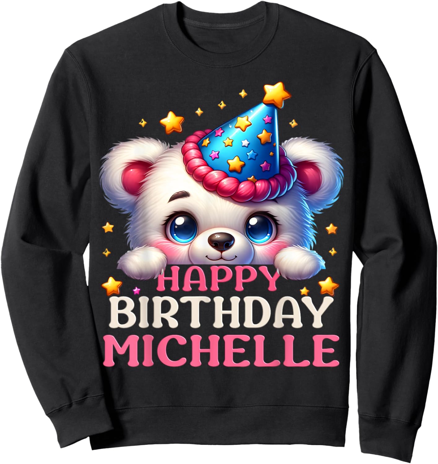 Celebrating Michelle's Birthday Party with a cute Teddy Sweatshirt - Sweatshirt | Black