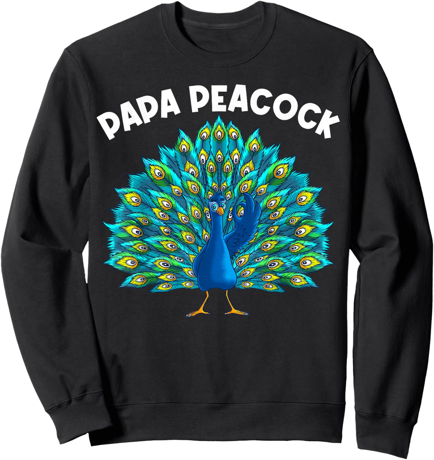 Funny Peacock Gift Dad Men Peafowl Lover Bird Feather Sweatshirt - Sweatshirt | Black
